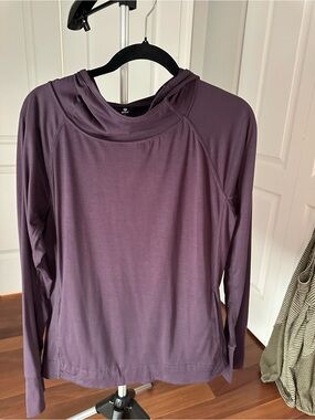 90 Degree By Reflex Plum Long-Sleeve Hooded Top